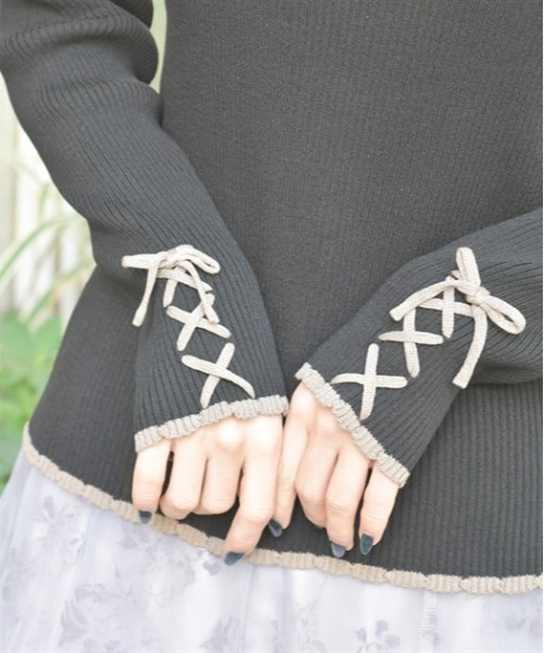 axes femme（アクシーズファム）の「ショルダーリボンニット（ニット/セーター・レディース・ホワイト/ブラック/ミント・FREE）」の8枚目の写真