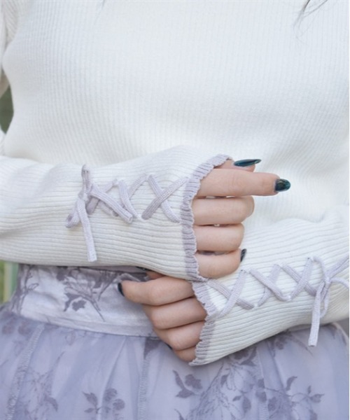 axes femme（アクシーズファム）の「ショルダーリボンニット（ニット/セーター・レディース・ホワイト/ブラック/ミント・FREE）」の10枚目の写真