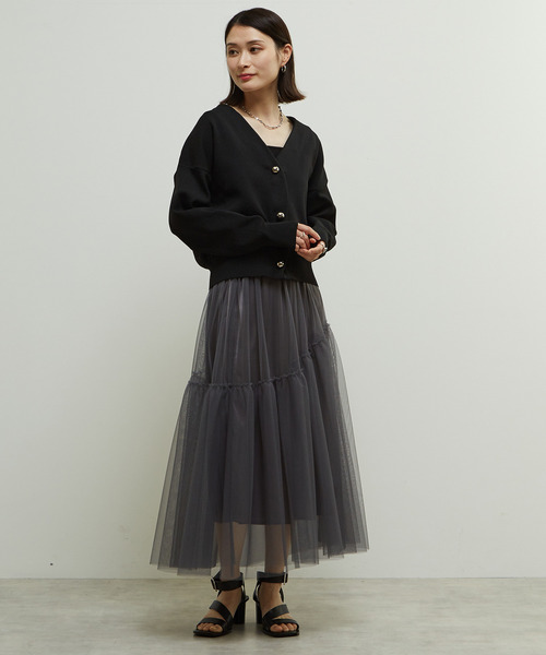 SOFFITTO（ソフィット）の「2WAYチュールスカート（スカート・レディース・チャコールグレー/ブラック・M/S）」の20枚目の写真