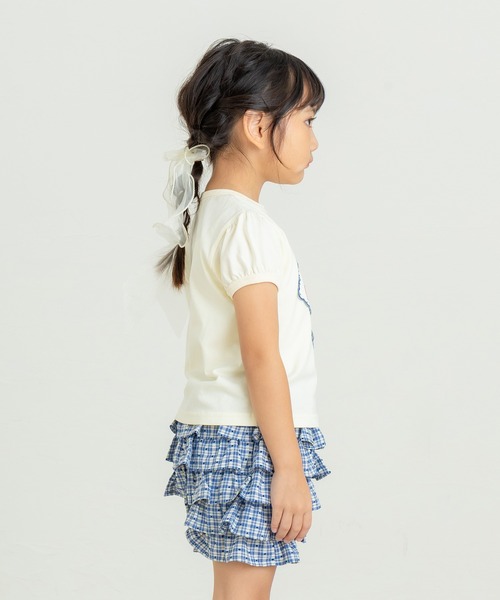 la poche biscuit（ラポシェビスキュイ）の「さくらんぼTシャツ（Tシャツ/カットソー・キッズ・アイボリー/ピンク/サックスブルー・80/90/100/110/120/130/140）」の4枚目の写真
