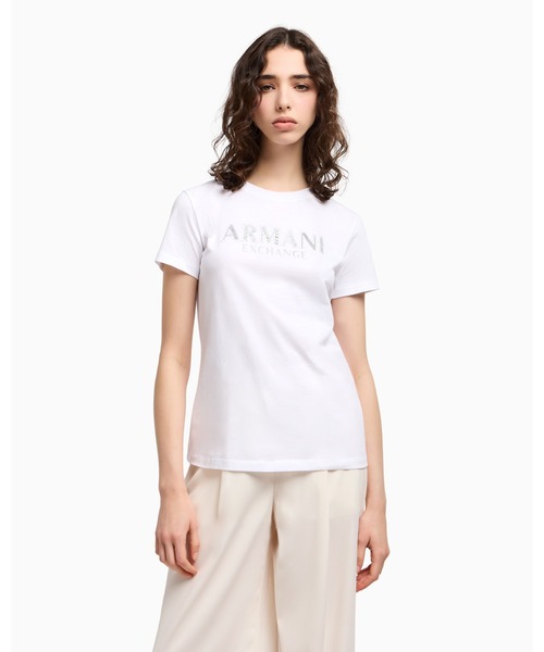 ARMANI EXCHANGE（アルマーニエクスチェンジ）の「【A|X アルマーニ エクスチェンジ】AXロゴ 半袖クルーネックTシャツ/REGULAR（Tシャツ/カットソー・レディース・ブラック/ホワイト・LARGE/SMALL/MEDIUM/X-SMALL）」の10枚目の写真