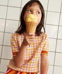 FUB（ファブ）の「FUB / チェック柄ジャカードTシャツ＜100-130cm＞（Tシャツ/カットソー・キッズ）」