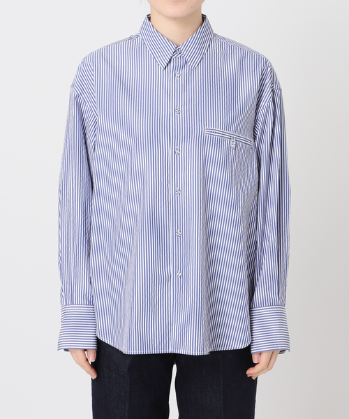 B.C STOCK(ベーセーストック)の「無地ストライプポケットシャツ(シャツ/ブラウス・レディース・ネイビー/ブルー/ホワイト・FREE)」の13枚目の写真