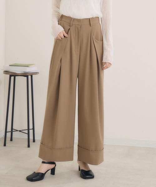 Paradise Picnic（パラダイスピクニック）の「TRANOI. カラータックワイドパンツ（その他パンツ・レディース・ベージュ/ミント/ブラック/ブラウン/ブルー/グリーン/ピンク・FREE）」の12枚目の写真