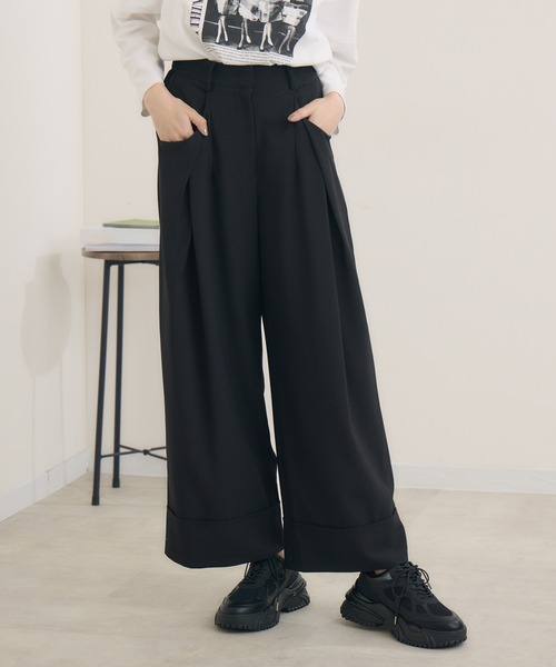 Paradise Picnic（パラダイスピクニック）の「TRANOI. カラータックワイドパンツ（その他パンツ・レディース・ベージュ/ミント/ブラック/ブラウン/ブルー/グリーン/ピンク・FREE）」の22枚目の写真