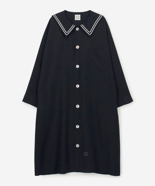 ORCIVAL（オーシバル）の「ORCIVAL | ダンガリー セーラーワンピース WOMEN（ワンピース・レディース・ダークネイビー/ブルー・1）」の2枚目の写真