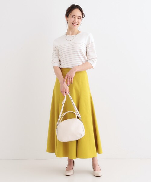 DRESKIP（ドレスキップ）の「【高レビュー/洗える/S-LL】季節の変わり目から活躍 多機能 5分袖ニット（ニット/セーター・レディース・ベージュ系2/ブラック/スモーキーグリーン系/オフホワイト/ブラック系2・01/02/03/04）」の20枚目の写真