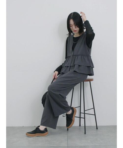 Samansa Mos2 blue（サマンサモスモスブルー）の「ジャーマントレーナー厚底スニーカー（ドレスシューズ・レディース・ブラック/オフホワイト・M/L）」の15枚目の写真