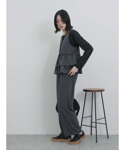 Samansa Mos2 blue（サマンサモスモスブルー）の「ジャーマントレーナー厚底スニーカー（ドレスシューズ・レディース・ブラック/オフホワイト・M/L）」の13枚目の写真