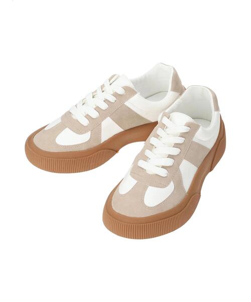 Samansa Mos2 blue（サマンサモスモスブルー）の「ジャーマントレーナー厚底スニーカー（ドレスシューズ・レディース・ブラック/オフホワイト・M/L）」の9枚目の写真