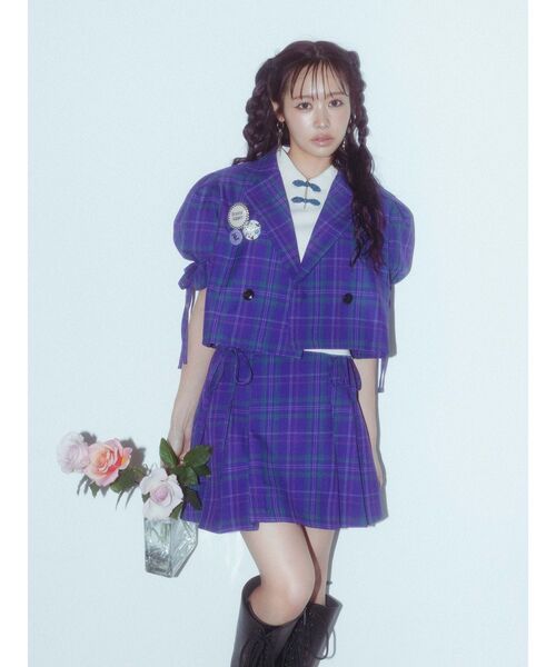 jouetie（ジュエティ）の「【FRUITSZIPPER仲川瑠夏】リボンプリーツスカート（スカート・レディース・パープル・MEDIUM）」の3枚目の写真