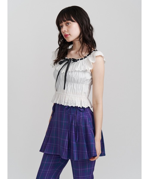 jouetie（ジュエティ）の「【FRUITSZIPPER仲川瑠夏】リボンプリーツスカート（スカート・レディース・パープル・MEDIUM）」の19枚目の写真