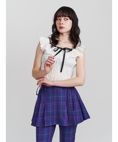 jouetie（ジュエティ）の「【FRUITSZIPPER仲川瑠夏】リボンプリーツスカート（スカート・レディース・パープル・MEDIUM）」の20枚目の写真