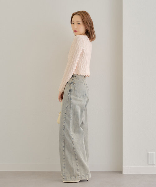 Chico(チコ)の「【完売カラーWEB限定再販】スカラップクルーカーディガン(カーディガン/ボレロ・レディース・ホワイト/ピンク/ネイビー・FREE)」の8枚目の写真