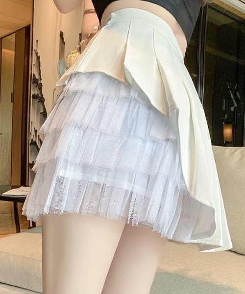 GEMEDA(ジェメダ)の「異素材プリーツミニスカート(スカート・レディース・ブラック/ホワイト・M)」の21枚目の写真