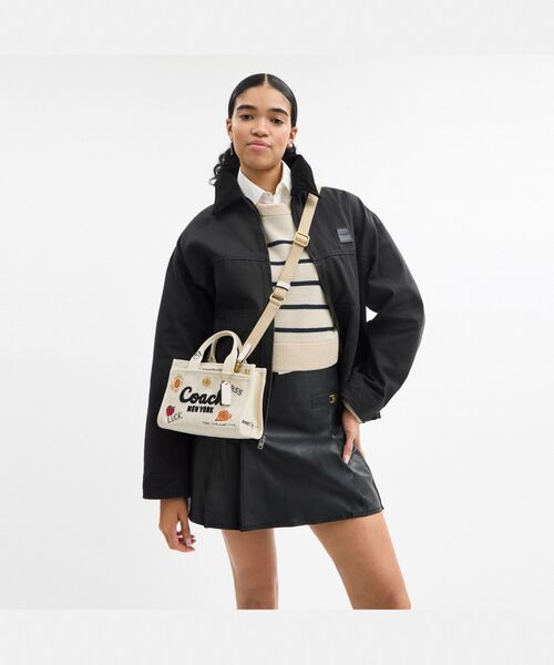 【美品】COACH コーチ バッグ プリント ドレープ ミディ スカート カーゴ トート バッグ 20・フローラル プリント | COACH