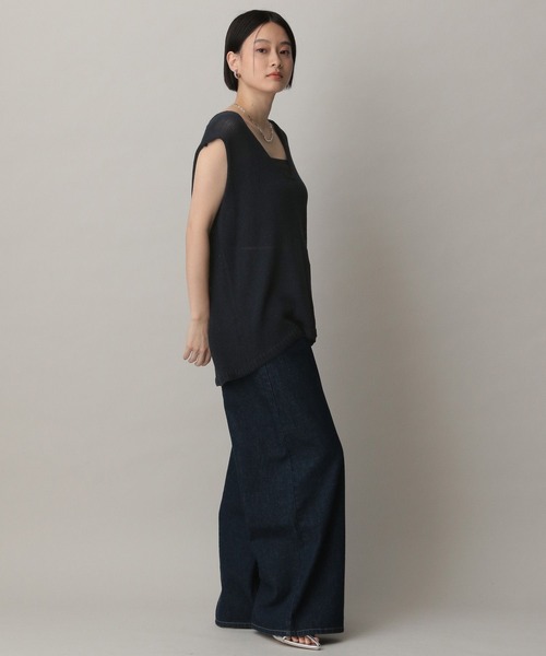 ペーパーユルニットノースリーブ　アパートバイ　未使用タグ付き ペーパーユルニットノースリーブ（ニット/セーター）｜A part by