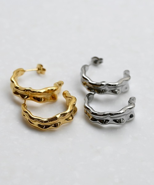 sowi（ソーイ）の「サージカルステンレス　チャンキー　ピアス（ピアス（両耳用）・レディース・シルバー/ゴールド・ﾌﾘ-）」の6枚目の写真