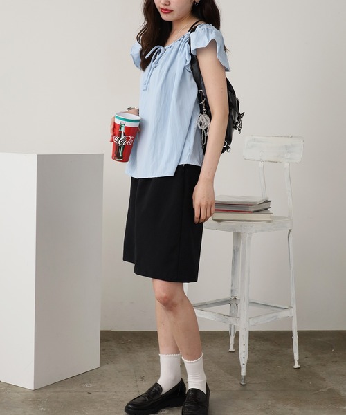 ROOPTOKYO（ループトウキョウ）の「Ribbon sleeveless blouse / リボンノースリーブブラウス（シャツ/ブラウス・レディース・イエロー/ホワイト/ブラック/サックスブルー・FREE）」の21枚目の写真