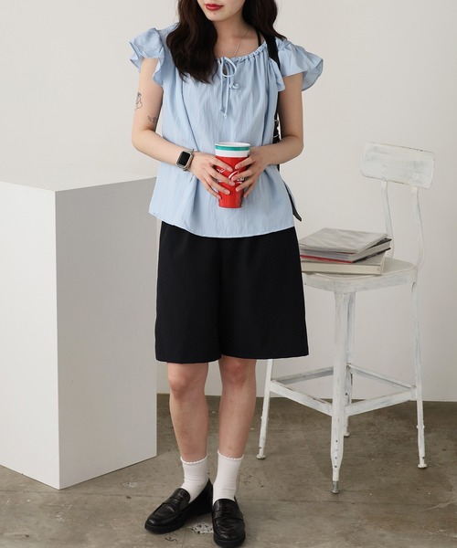 ROOPTOKYO（ループトウキョウ）の「Ribbon sleeveless blouse / リボンノースリーブブラウス（シャツ/ブラウス・レディース・イエロー/ホワイト/ブラック/サックスブルー・FREE）」の22枚目の写真