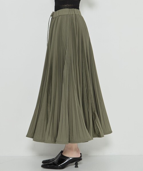 STUDIOUS(ステュディオス)の「【TELMA/テルマ】Flared Pleated Skirt/プリーツスカート(スカート・レディース・カーキ・34)」の5枚目の写真