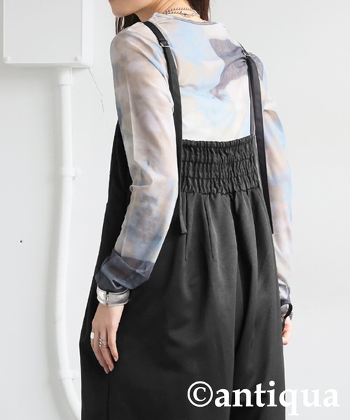 antiqua（アンティカ）の「ツイルサロペット（サロペット/オーバーオール・レディース・カーキ/ブラック・ONESIZE）」の10枚目の写真