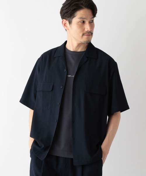 GLOBAL WORK(グローバルワーク)の「爽快DRYタッチシャツ/一部店舗限定/324960(シャツ/ブラウス・メンズ・アイボリー/グリーン/ネイビー/チャコールグレー・SMALL/MEDIUM/LARGE/X-LARGE)」の4枚目の写真