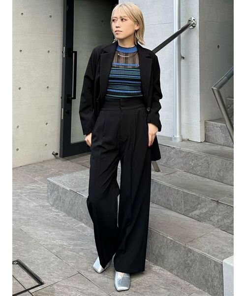 MURUA（ムルーア）の「スクエアトゥミュール（パンプス・レディース・ブラック/シルバー・24.5/23.5）」の9枚目の写真