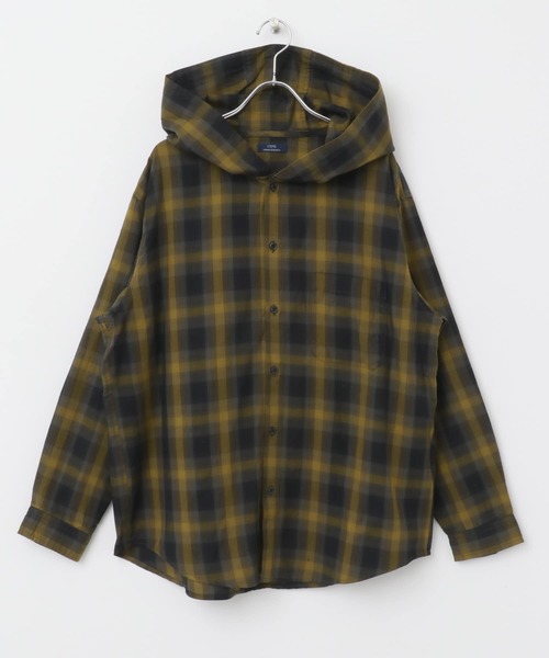 ITEMS URBANRESEARCH（アイテムズ アーバンリサーチ）の「オンブレチェック シャツパーカー（シャツ/ブラウス・メンズ・ブラック/ブラウン/ベージュ・MEDIUM/LARGE）」の21枚目の写真