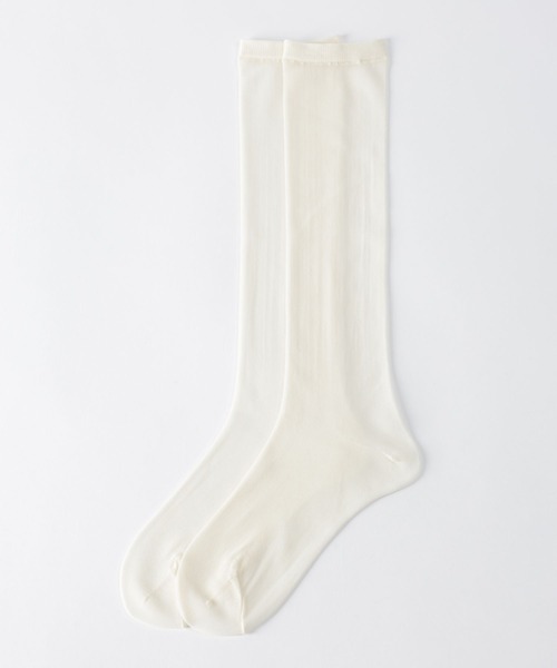 BABYLONE（バビロン）の「シアーハイソックス（ソックス/靴下・レディース・ホワイト/チャコール/ブラウン・FREE）」の5枚目の写真