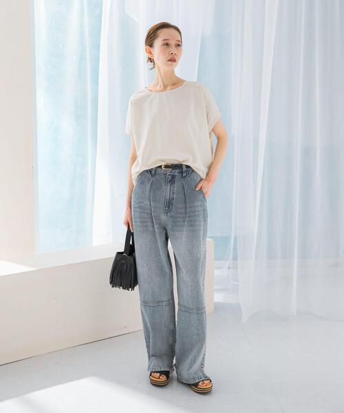 URBAN RESEARCH ROSSO WOMEN（アーバンリサーチ　ロッソ）の「UVカットドルマンスリーブプルオーバー（Tシャツ/カットソー・レディース・アイボリー/グリーン系その他/チャコールグレー/レッド系その他・FREE）」の5枚目の写真