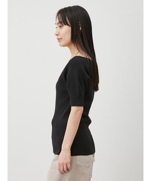 Mila Owen（ミラオーウェン）の「デコルテ構築パフスリーブニットプルオーバー（ニット/セーター・レディース・ライム/ベージュ/ブラック・0/1）」の6枚目の写真