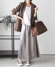 メタリックロングスカート