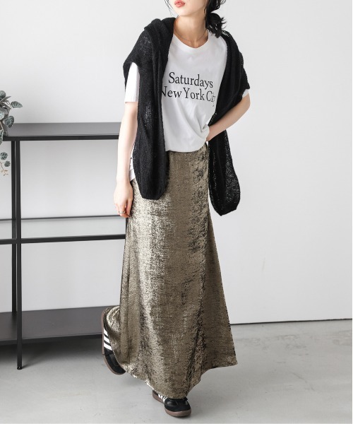 AMELY（エミリー）の「メタリックロングスカート（スカート・レディース・シルバー/ゴールド・フリー）」の10枚目の写真