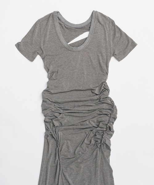 PRANK PROJECT(プランクプロジェクト)の「アシンメトリーツイストマキシドレス / Asymmetrical Twist Maxi Dress(ドレス・レディース・ブラック/グレー・36/38)」の15枚目の写真