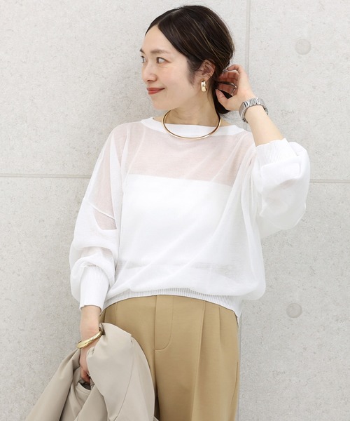 Aletta vita(アレッタビータ)の「シアー2WAYドルマンカーディガン(カーディガン/ボレロ・レディース・ブラック/グレイッシュベージュ/オフホワイト/グリーン・FREE)」の6枚目の写真