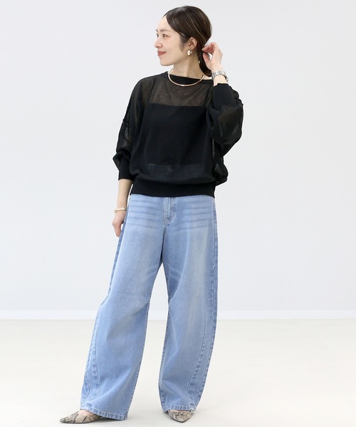 Aletta vita(アレッタビータ)の「シアー2WAYドルマンカーディガン(カーディガン/ボレロ・レディース・ブラック/グレイッシュベージュ/オフホワイト/グリーン・FREE)」の19枚目の写真