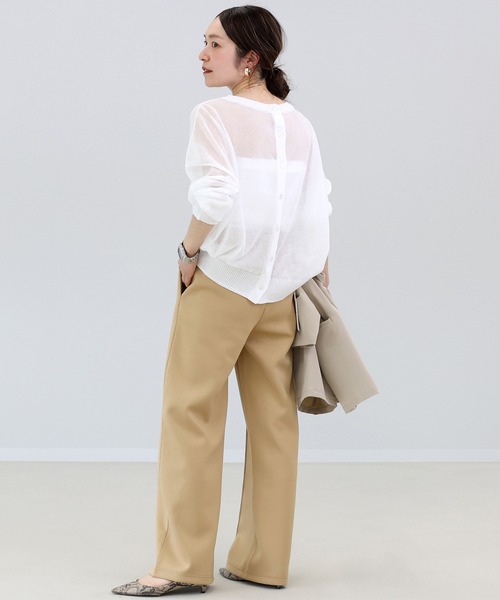 Aletta vita(アレッタビータ)の「シアー2WAYドルマンカーディガン(カーディガン/ボレロ・レディース・ブラック/グレイッシュベージュ/オフホワイト/グリーン・FREE)」の10枚目の写真