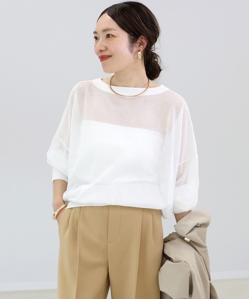 Aletta vita(アレッタビータ)の「シアー2WAYドルマンカーディガン(カーディガン/ボレロ・レディース・ブラック/グレイッシュベージュ/オフホワイト/グリーン・FREE)」の5枚目の写真