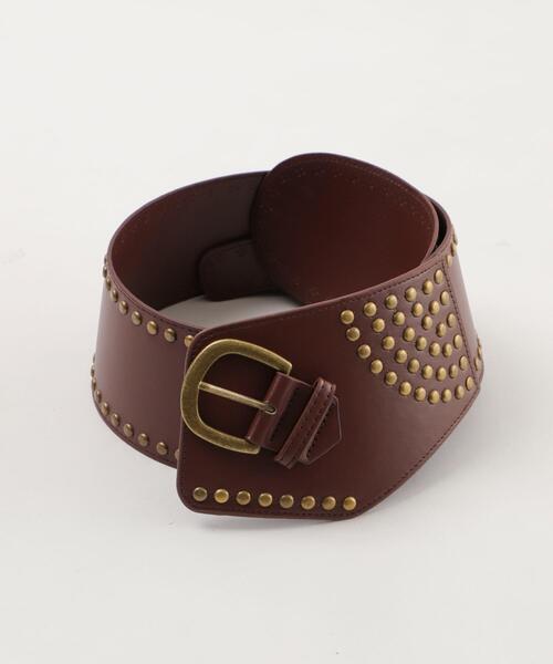 WEGO（ウィゴー）の「WEGO/スタッズワイドサッシュベルト（ベルト・レディース・ブラック/ブラウン・FREE）」の4枚目の写真