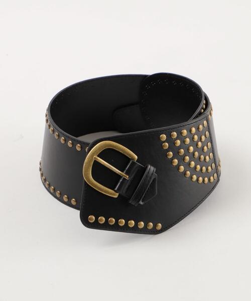 WEGO（ウィゴー）の「WEGO/スタッズワイドサッシュベルト（ベルト・レディース・ブラック/ブラウン・FREE）」の5枚目の写真