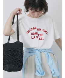 Samansa Mos2 blue | リメイク風Tシャツ(Tシャツ/カットソー)