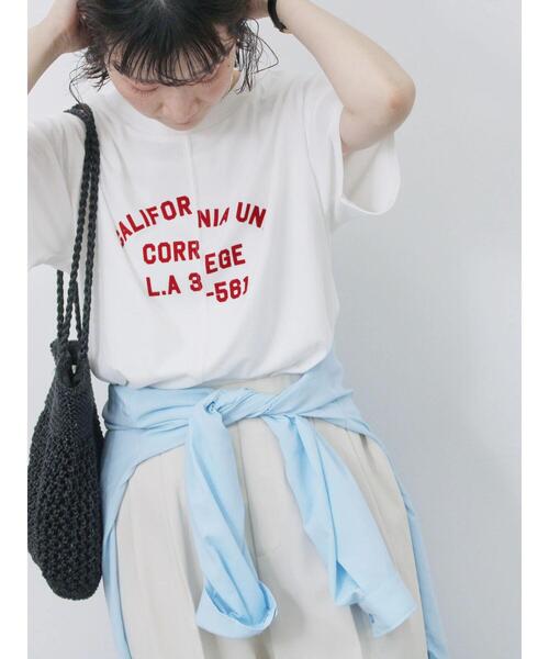 Samansa Mos2 blue（サマンサモスモスブルー）の「リメイク風Tシャツ（Tシャツ/カットソー・レディース・パープル/チャコールグレー/オフホワイト・F）」の4枚目の写真