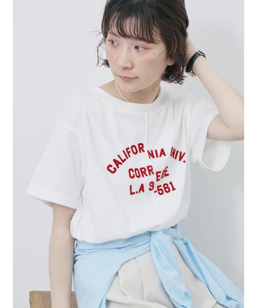 Samansa Mos2 blue（サマンサモスモスブルー）の「リメイク風Tシャツ（Tシャツ/カットソー・レディース・パープル/チャコールグレー/オフホワイト・F）」の7枚目の写真