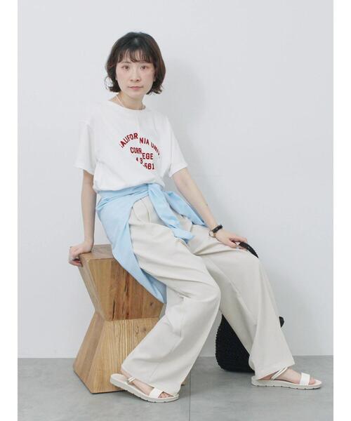 Samansa Mos2 blue（サマンサモスモスブルー）の「リメイク風Tシャツ（Tシャツ/カットソー・レディース・パープル/チャコールグレー/オフホワイト・F）」の9枚目の写真