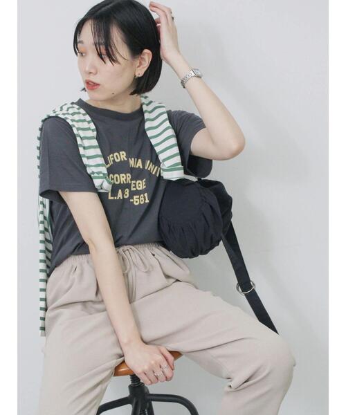 Samansa Mos2 blue（サマンサモスモスブルー）の「リメイク風Tシャツ（Tシャツ/カットソー・レディース・パープル/チャコールグレー/オフホワイト・F）」の12枚目の写真