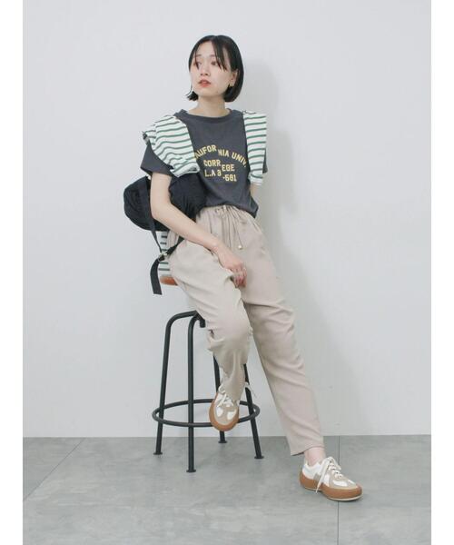 Samansa Mos2 blue（サマンサモスモスブルー）の「リメイク風Tシャツ（Tシャツ/カットソー・レディース・パープル/チャコールグレー/オフホワイト・F）」の17枚目の写真