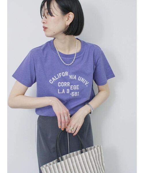 Samansa Mos2 blue（サマンサモスモスブルー）の「リメイク風Tシャツ（Tシャツ/カットソー・レディース・パープル/チャコールグレー/オフホワイト・F）」の19枚目の写真