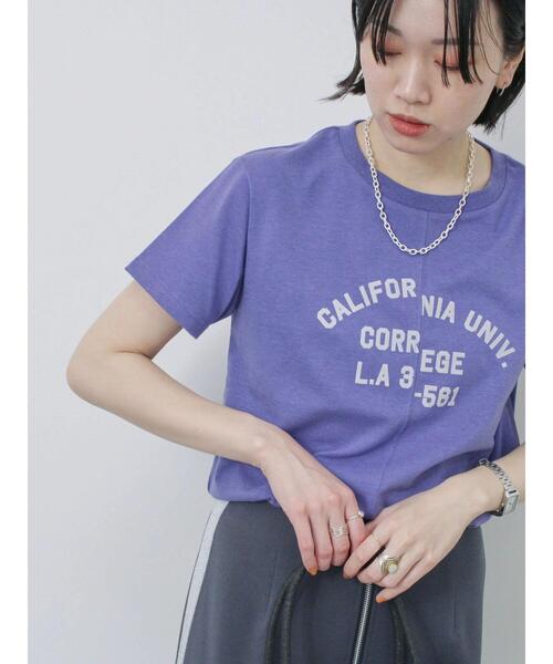 Samansa Mos2 blue（サマンサモスモスブルー）の「リメイク風Tシャツ（Tシャツ/カットソー・レディース・パープル/チャコールグレー/オフホワイト・F）」の20枚目の写真