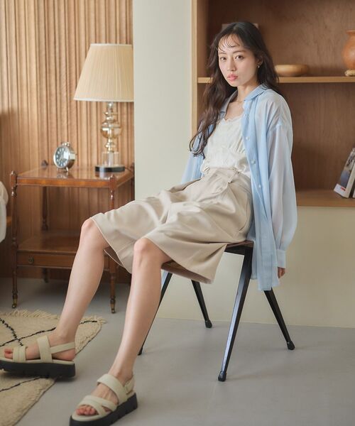 earth music&ecology（アースミュージックアンドエコロジー）の「総レースキャミソール（キャミソール・レディース・ブラック/サックスブルー/アイボリー/ピンクベージュ・S/M）」の17枚目の写真